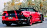 Red Ford Mustang EcoBoost Convertible V4 2018 for rent in Dubai 9